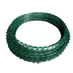 Green razor barbed wire