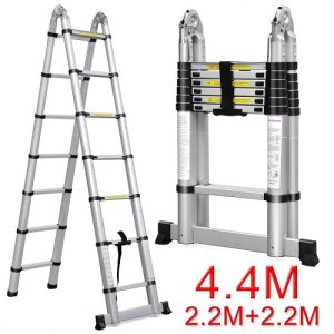 Telescopic Aluminium Ladder 2.2m x 2.2m (4.4m Straight) - 150kg Capacity - Protech Line Ltd Kenneth Matiba Road Nairobi