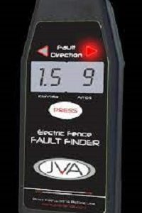 Digital electric fence fault finder with voltage and current display.