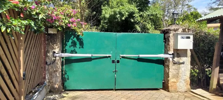 Automatic swing gate with an integrated motor and arms