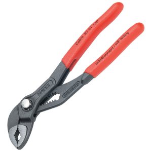 10-inch water pump pliers with V-groove jaws and red comfort-grip handles.