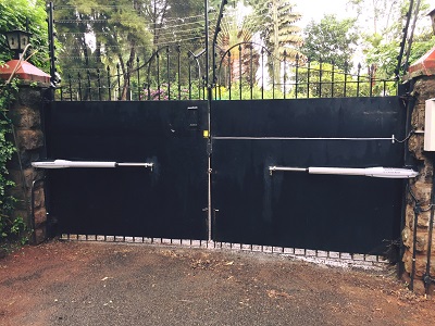 Electric swing gate installed at home in Loresho, Nairobi, Kenya.