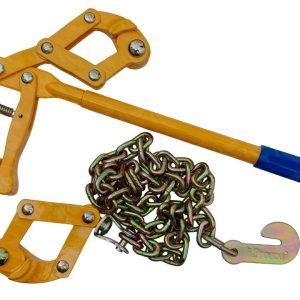 Fence wire tensioner tool with ergonomic rubber grip handle and quick-release lever