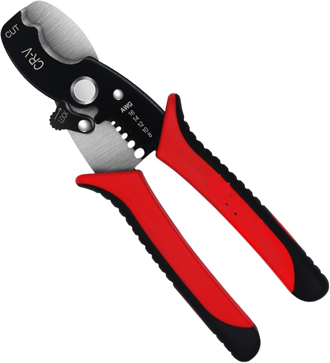 8-inch multi-purpose cable stripping pliers with built-in wire cutter and ergonomic grip