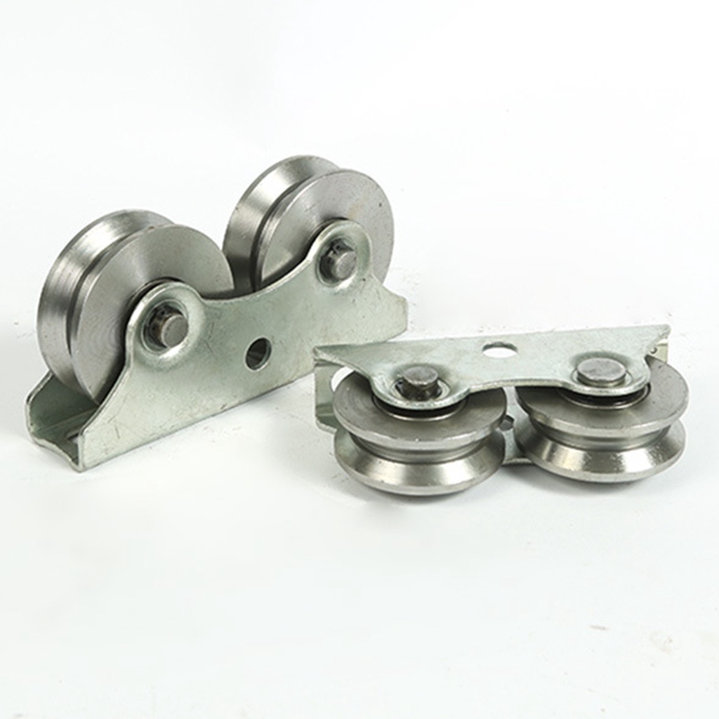 Heavy-duty double sliding gate wheel rollers with V-groove design
