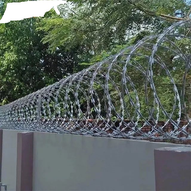 Completed wall top razor wire installation on residential property in Kiambu, Kenya